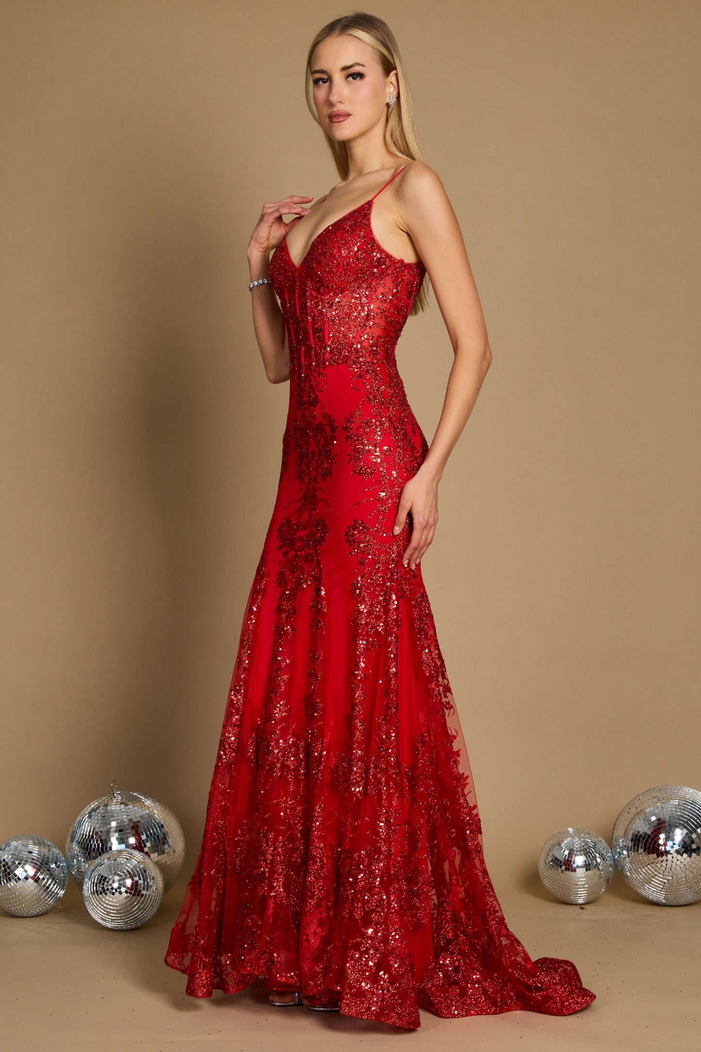 Dylan & Davids DD1238 Fitted Corset Long Formal Prom Dress