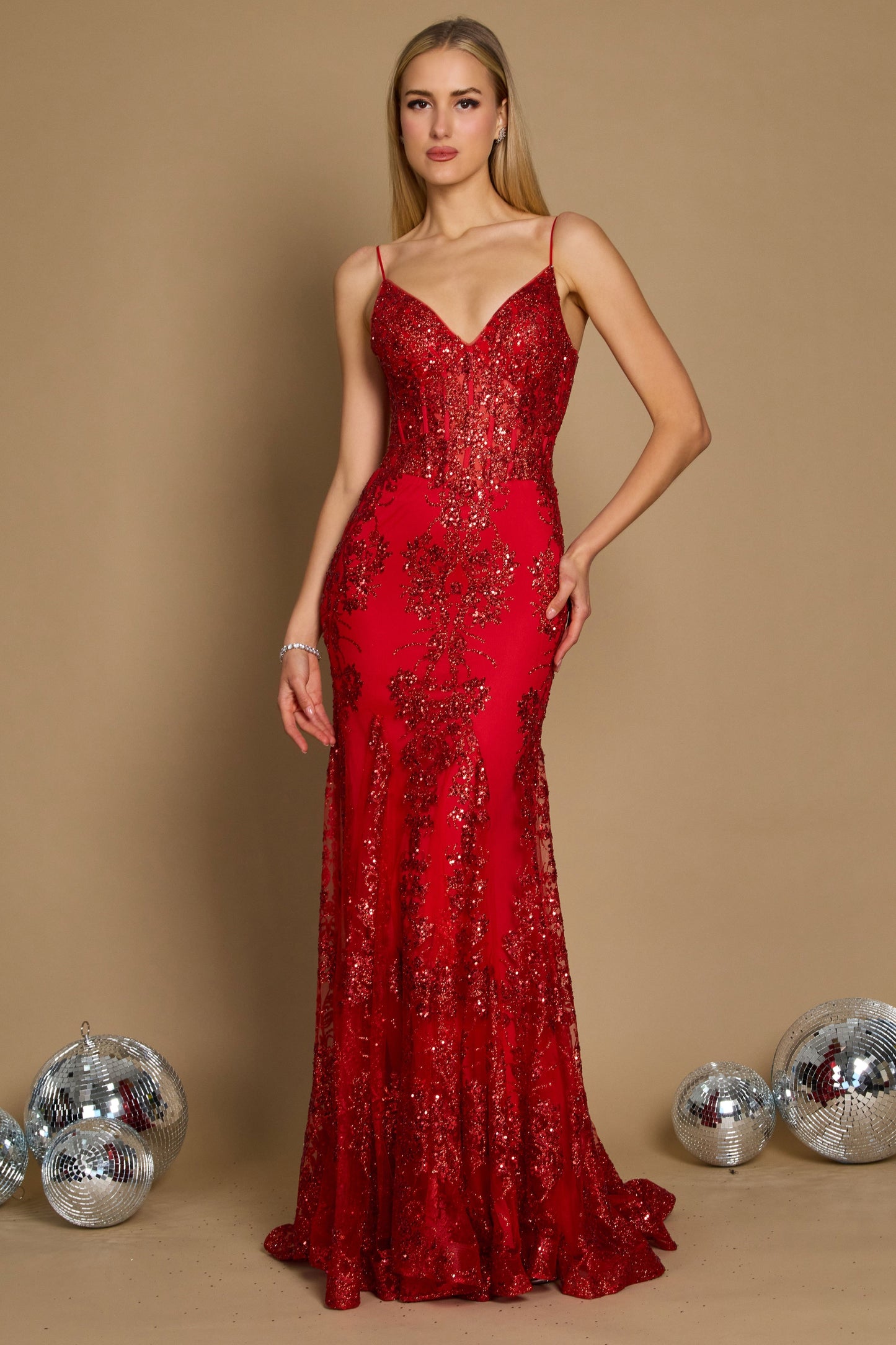 Dylan & Davids DD1238 Fitted Corset Long Formal Prom Dress