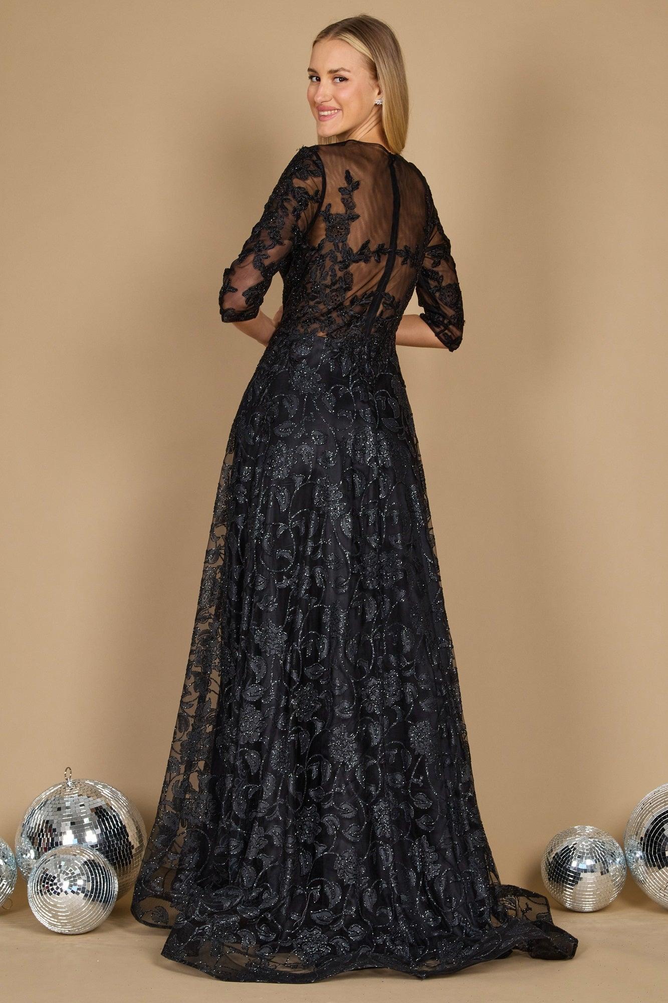 black mob dresses Mother of the Bride but the beading design at the waist gives one a visual richness of the natural waistline 252M5522 Terani Mother of the