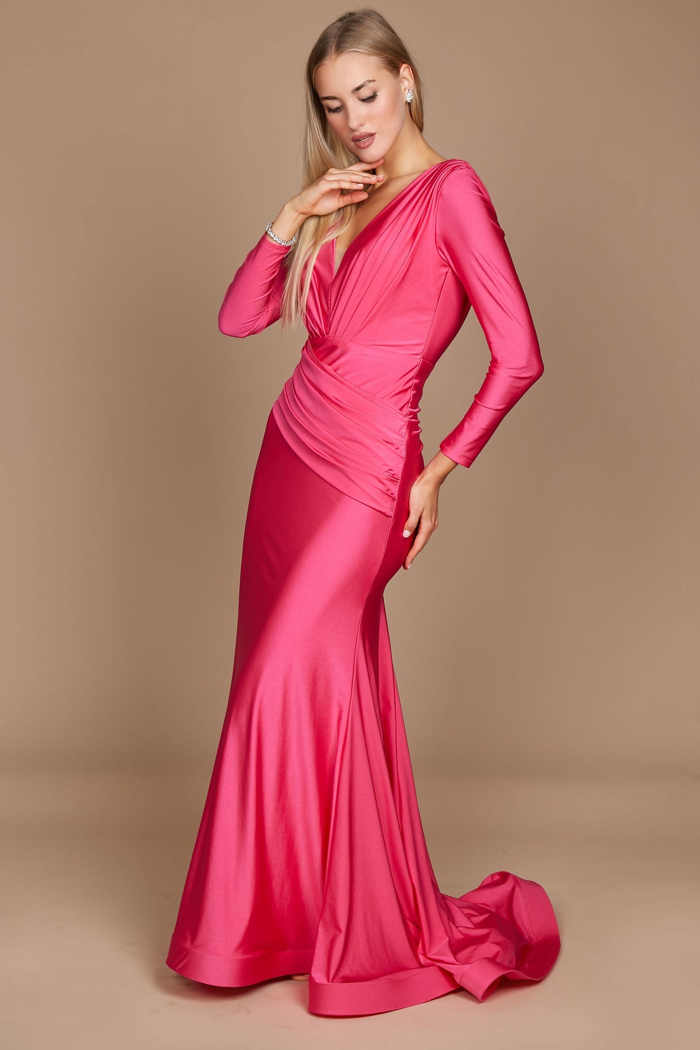 Dylan & Davids DD1240 Long Sleeve Formal Fitted Evening Dress