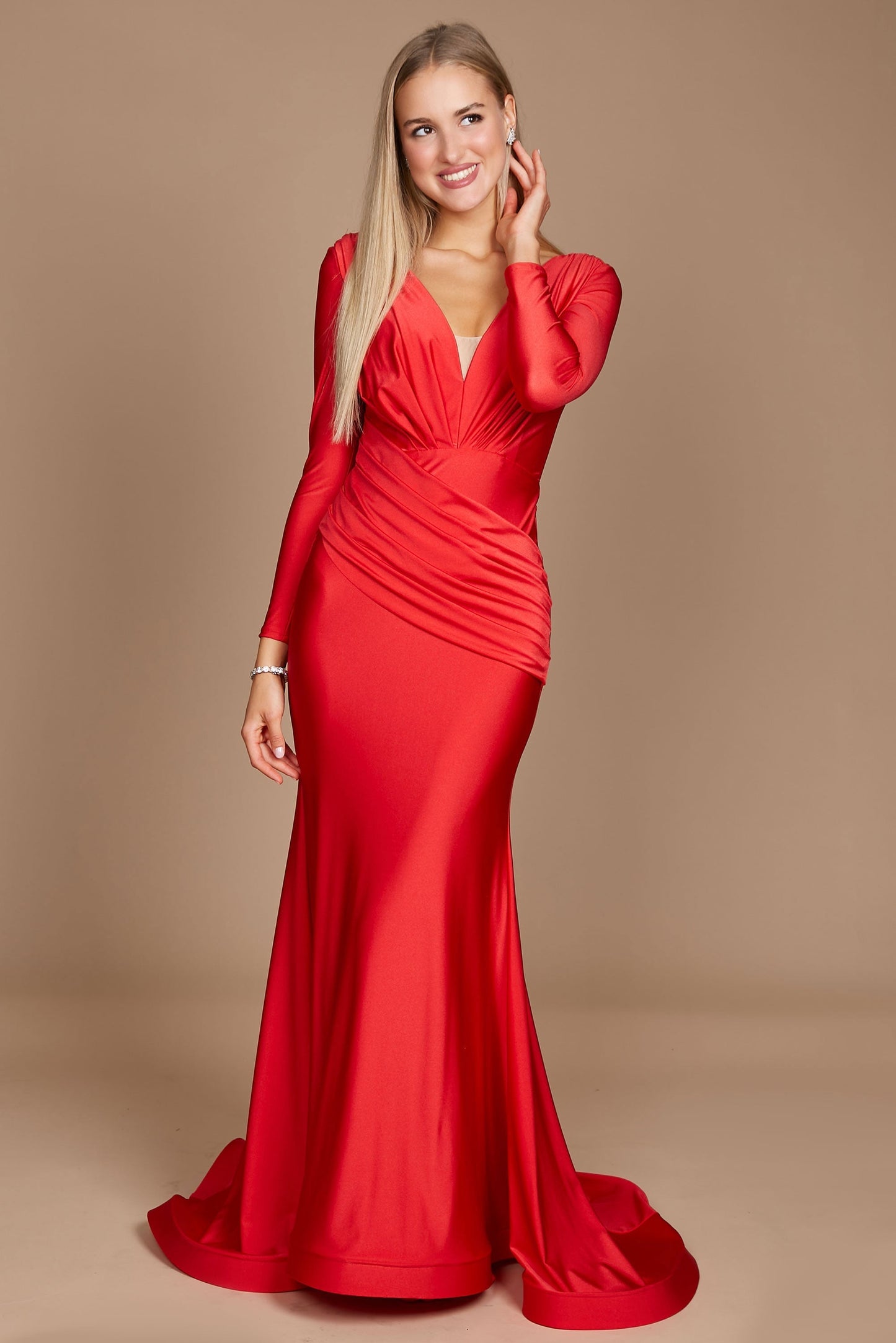 Dylan & Davids DD1240 Long Sleeve Formal Fitted Evening Dress