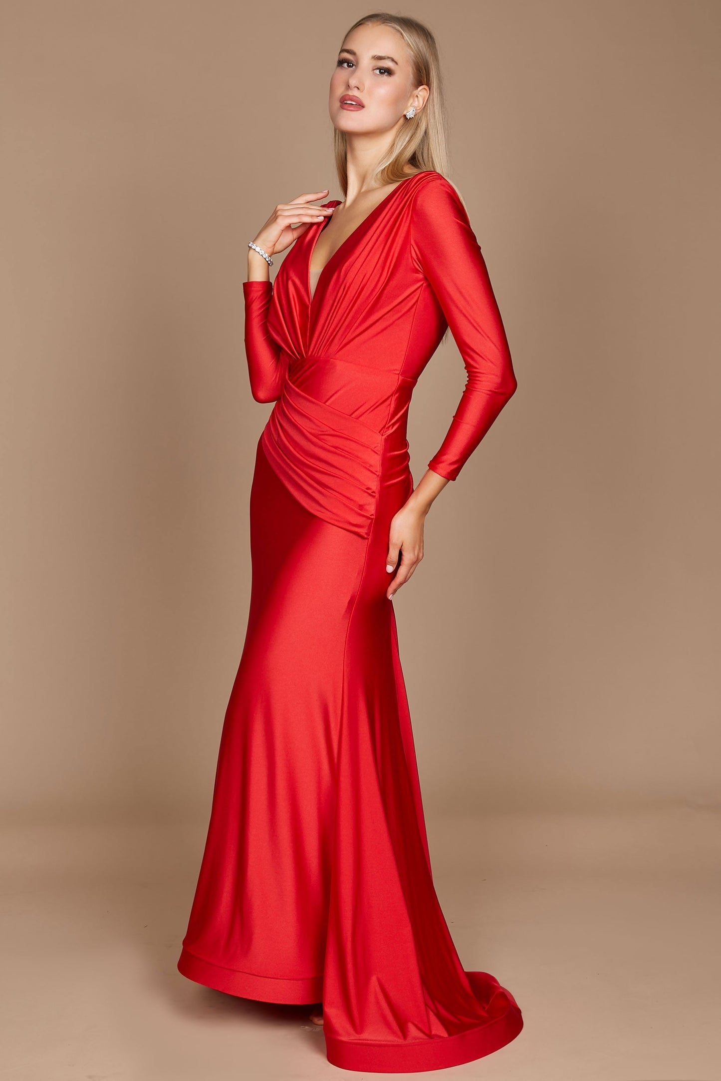 Dylan & Davids DD1240 Long Sleeve Formal Fitted Evening Dress