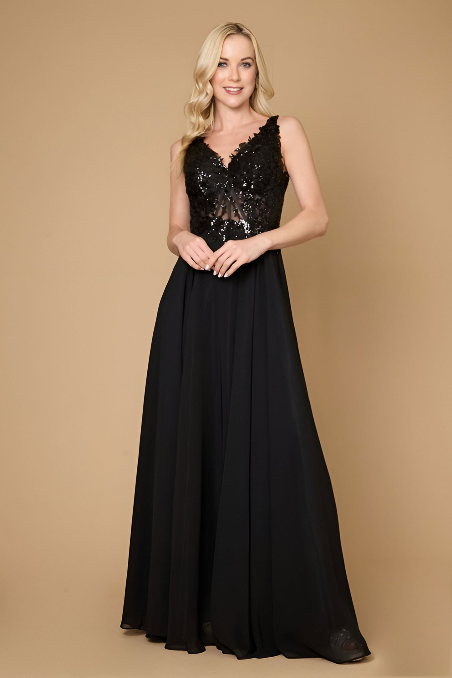 Dylan & Davids DD1337 Long Thick Strap Formal Mother Of The Bride Dress