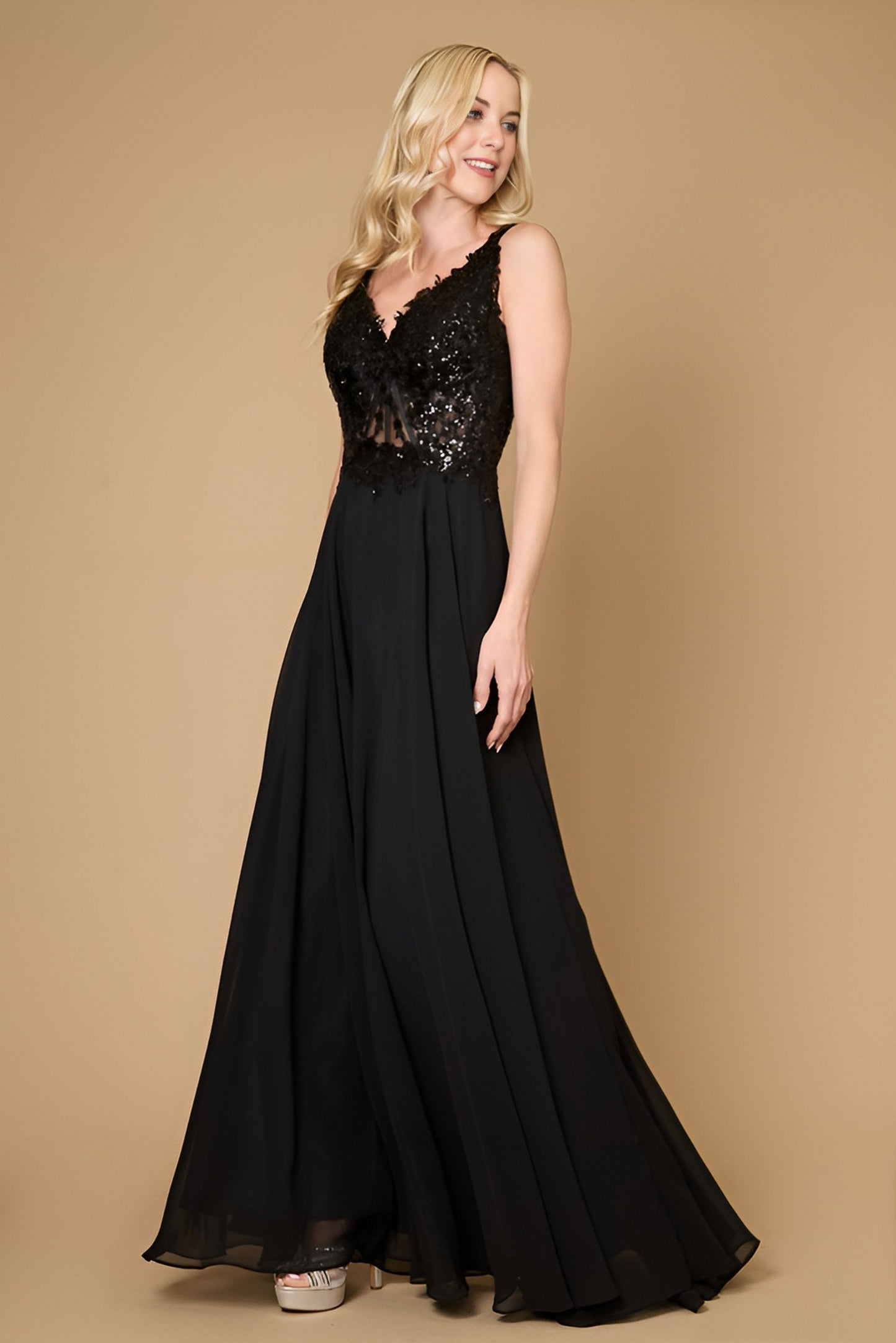 Dylan & Davids DD1337 Long Thick Strap Formal Mother Of The Bride Dress