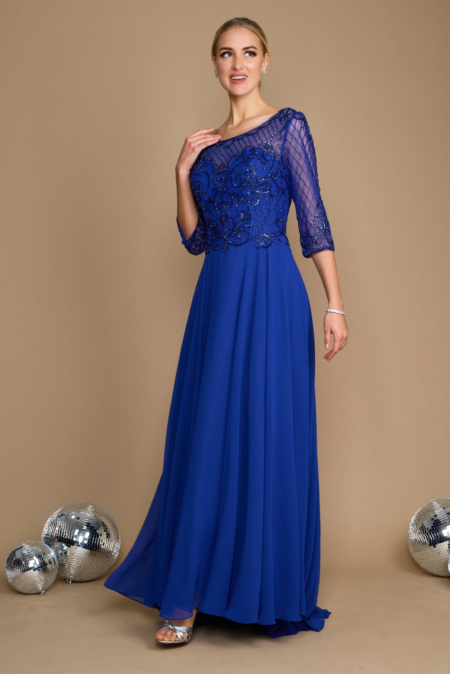 Dylan & Davids DD8919 Long Sleeve Hand Beaded Mother of The Bride Dress