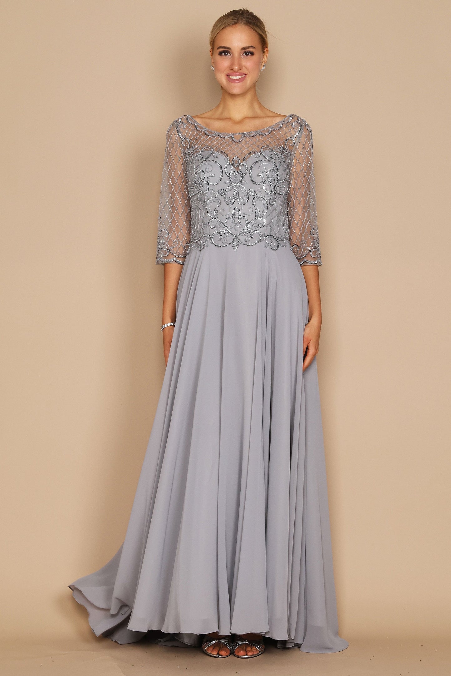 Dylan & Davids DD8919 Long Sleeve Hand Beaded Mother of The Bride Dress