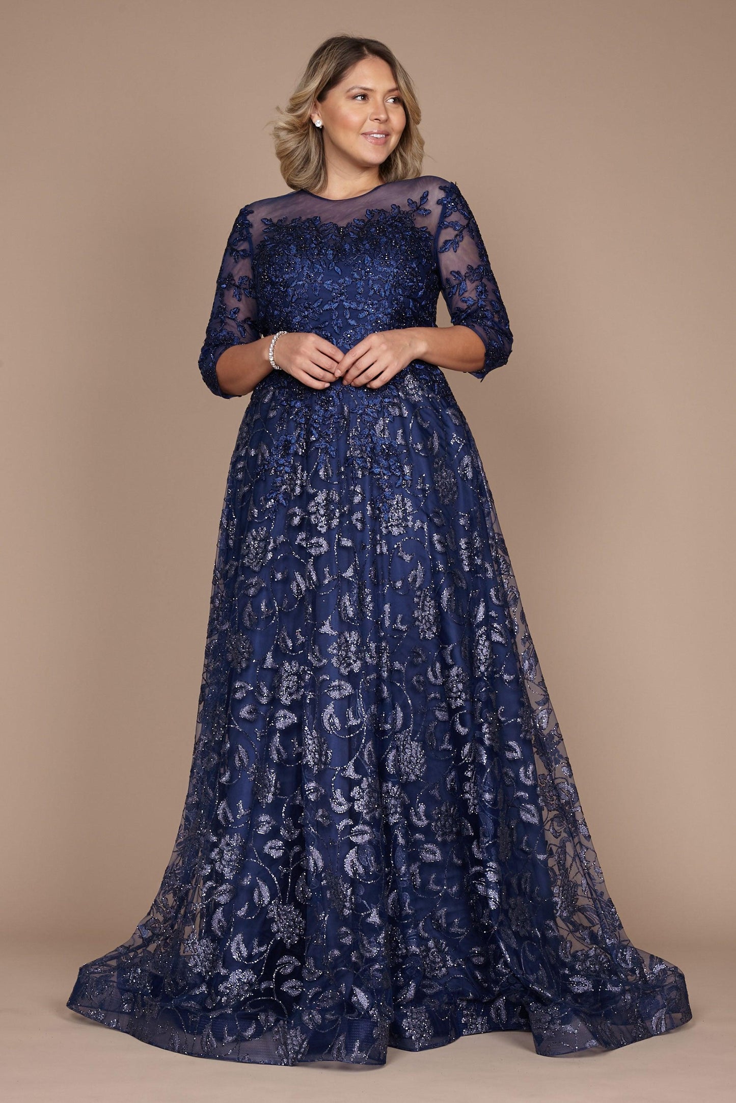 Dylan & Davids DD1239 Long Formal Lace Evening Dress