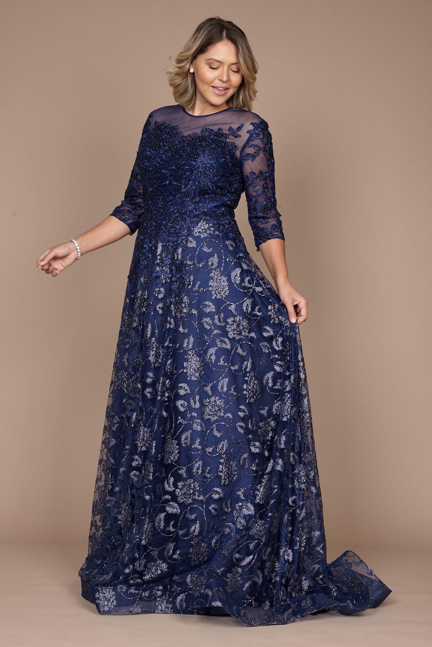 Dylan & Davids DD1239 Long Formal Lace Evening Dress