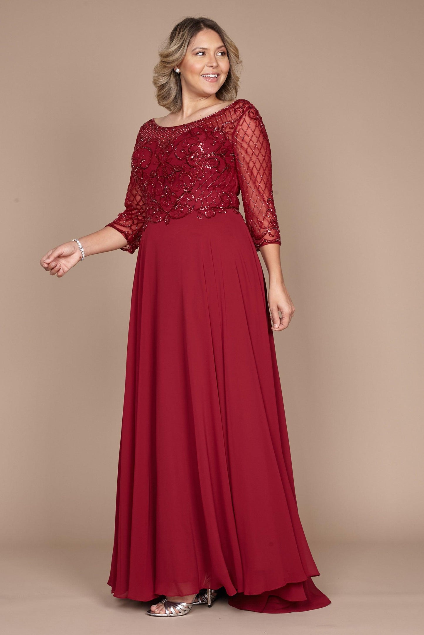 Dylan & Davids DD8919 Long Sleeve Hand Beaded Mother of The Bride Dress