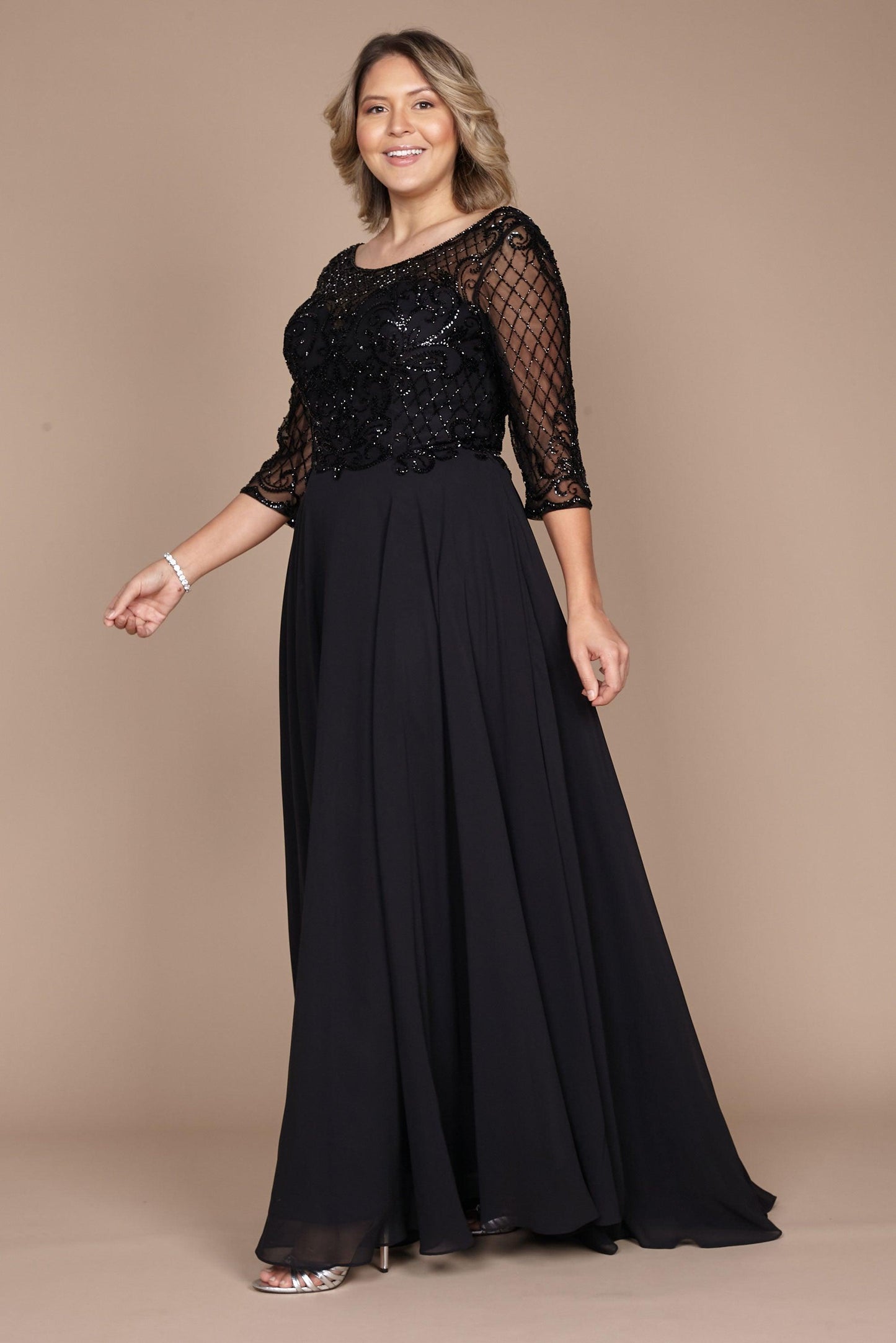 Dylan & Davids DD8919 Long Sleeve Hand Beaded Mother of The Bride Dress