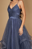 Prom Dresses Sparkling Long Formal Ball Gown Periwinkle