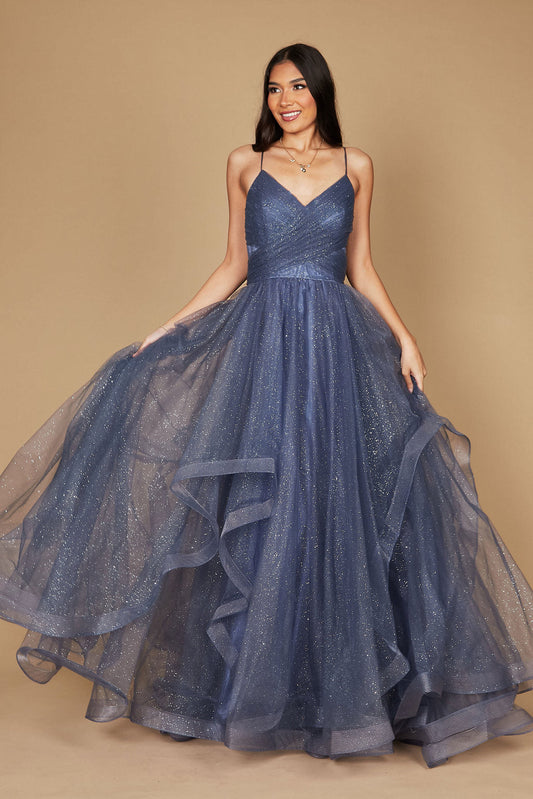 Dylan & Davids DD1230 Sparkling Long Formal Ball Gown Periwinkle