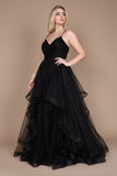 Black Wedding Dresses Long Spaghetti Strap Black Wedding Dress Black