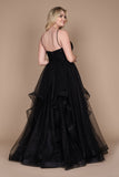 Black Wedding Dresses Long Spaghetti Strap Black Wedding Dress Black