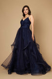 Prom Dresses Sparkling Long Formal Ball Gown Navy