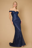 Formal Dress Formal Mermaid Fitted Evening Dress Navy