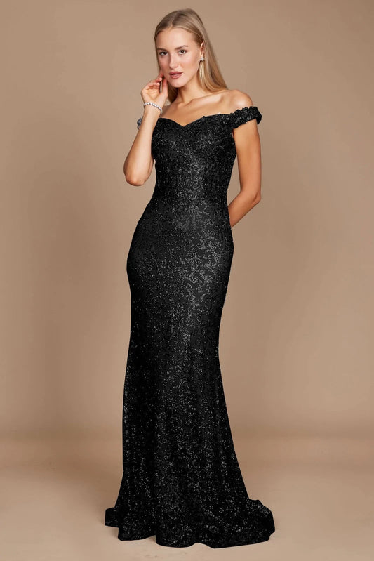 Dylan & Davids DD1232 Formal Mermaid Fitted Evening Dress Black