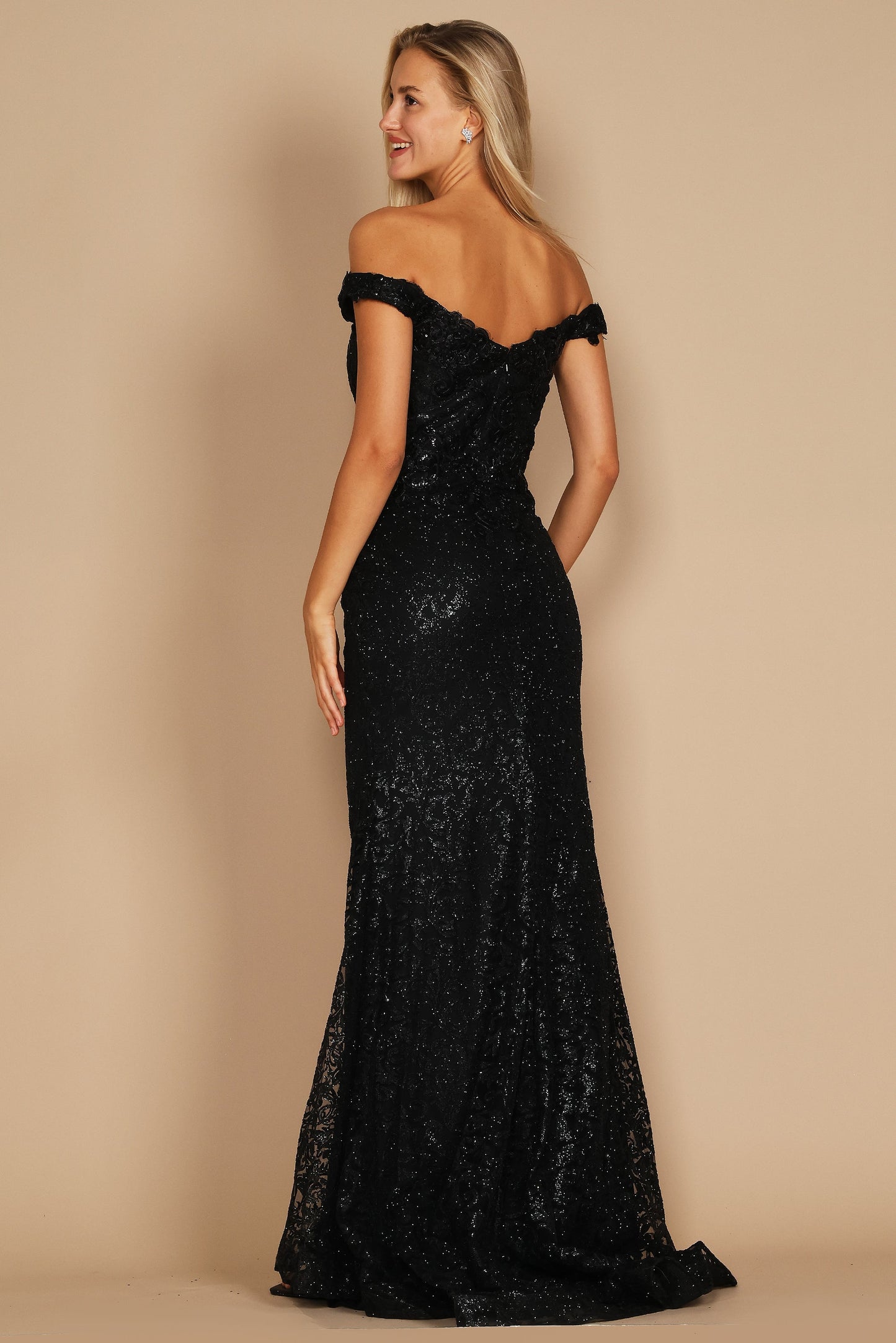 Dylan & Davids DD1232 Formal Mermaid Fitted Evening Dress Black