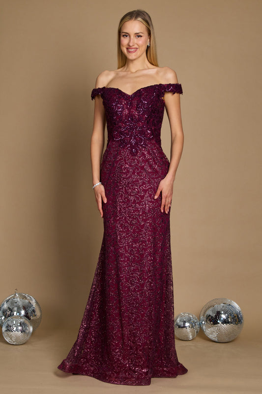 Kos Couture DD1232 Formal Mermaid Fitted Evening Dress Eggplant