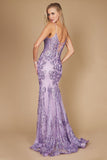 Prom Dresses Fitted Corset Long Formal Prom Dress Lilac