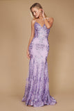 Prom Dresses Fitted Corset Long Formal Prom Dress Lilac