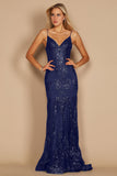 Prom Dresses Fitted Corset Long Formal Prom Dress Navy