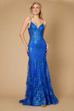 Prom Dresses Fitted Corset Long Formal Prom Dress Royal Blue