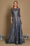 Formal Dresses Long Formal Lace Evening Dress Charcoal