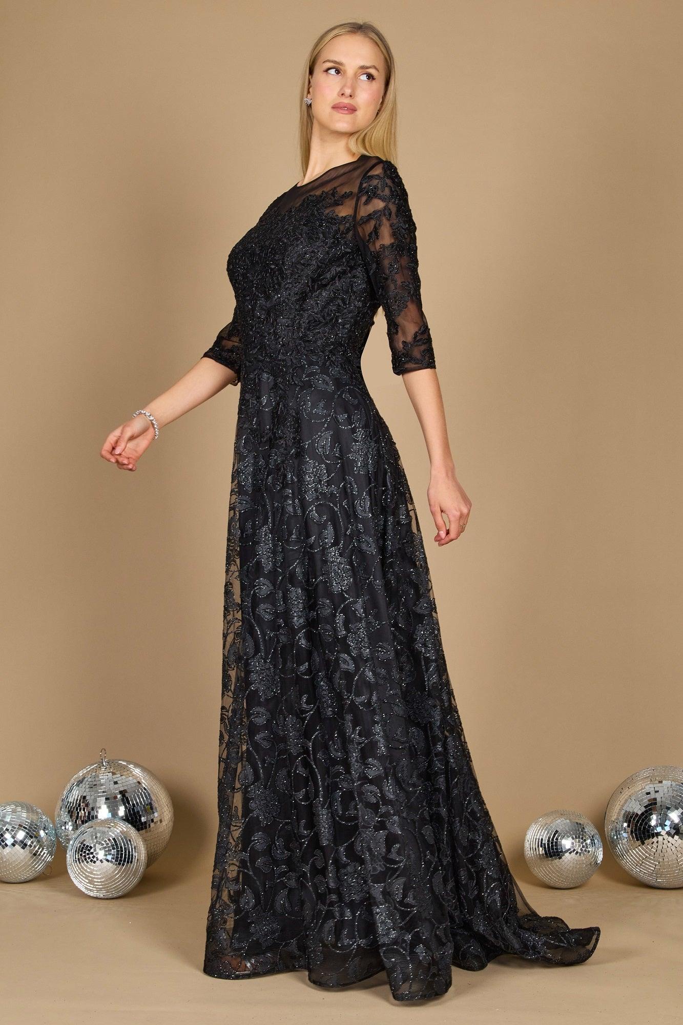 Formal Dresses Long Formal Lace Evening Dress Charcoal