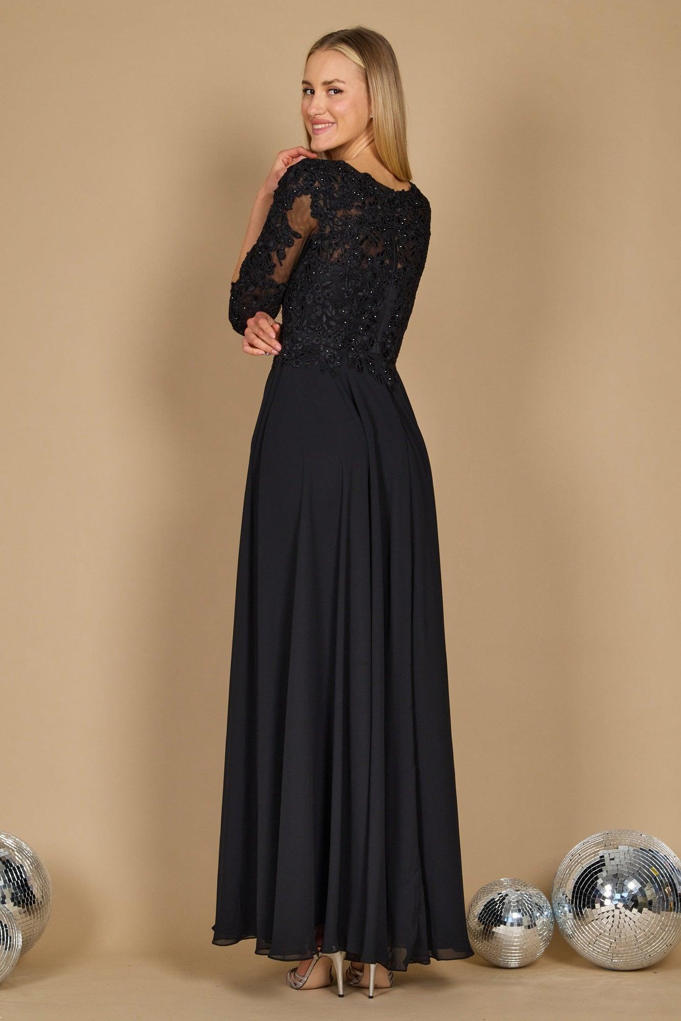 Formal Dresses Long Formal Mother of the Bride Dress  Black