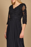 Formal Dresses Long Formal Mother of the Bride Dress  Black