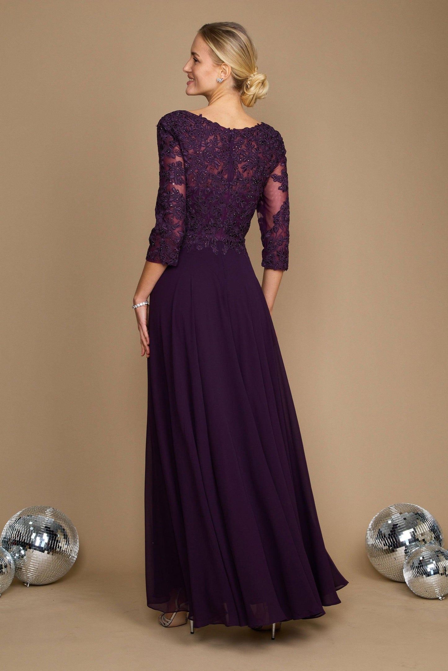 Formal Dresses Long Formal Mother of the Bride Dress  Eggplant