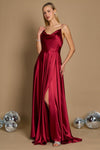 Prom Dresses Formal Cowl Neck Spaghetti Strap Party Dress Burgundy