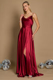 Prom Dresses Formal Cowl Neck Spaghetti Strap Party Dress Burgundy