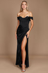 Dylan & Davids DD1249 Corset Satin Formal Evening Dress Black