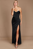 Formal Dresses Corset Satin Formal Evening Dress Black