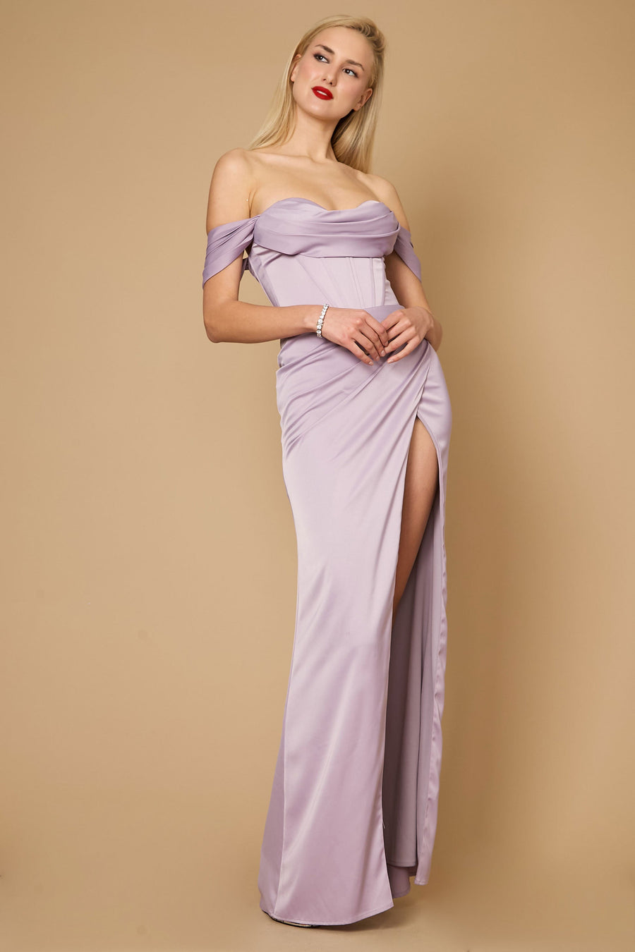 Formal Dresses Long Formal Corset Satin Evening Dress Lilac