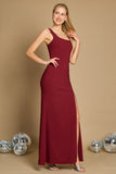 Formal Dresses Long Formal Square Neckline Evening Dress Burgundy