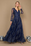 Formal Dresses Long Sleeve Formal Dress Evening Gown Navy