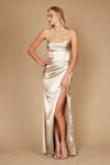 Dylan & Davids DD1263 Draped Corset Cowl Long Prom Dress Champagne