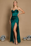 Dylan & Davids DD1263 Draped Corset Cowl Long Prom Dress Emerald