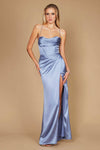 Dylan & Davids DD1263 Draped Corset Cowl Long Prom Dress Periwinkle Blue