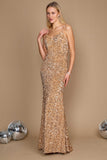 Prom Dresses Long Full Sequins Formal Prom Dress Gold