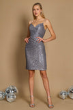 Cocktail Dresses Short Sequin Formal Cocktail Dress Charcoal