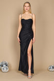 Prom Dresses Long Corset Back Fitted Prom Dress Black