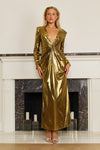 Formal Dresses Long Sexy Semi Formal Metallic Dress Gold