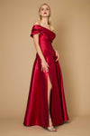 Dylan & Davids DD1277 One Shoulder Long Formal Ball Gown Evening Dress Burgundy