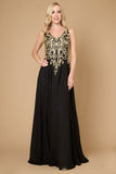 Formal Dresses Long Formal Party Dress Plus Size Black Tie Black/Gold