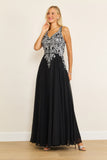 Formal Dresses Long Formal Party Dress Plus Size Black Tie   Black/Silver