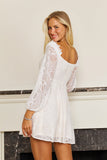 Cocktail Dresses Long Sleeve Lace White Cocktail Dress White